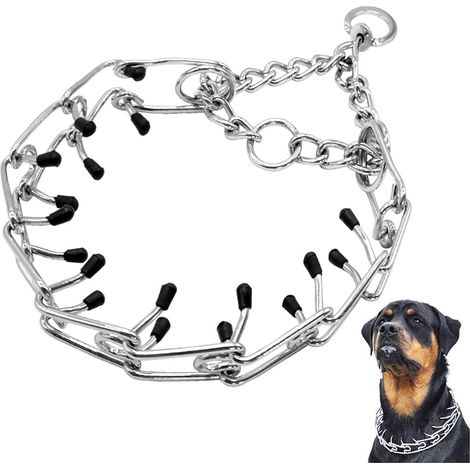 1Pcs Collier de Dressage à Griffes pour Chien,Chien Collier Étrangleur Réglable détachable,Métal Collier de Dressage Réglable pour Gros Chien Animal Domestique (XL) (1/5)