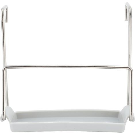 Stainless steel slow cooker lid support with grey silicone tray (1/5)