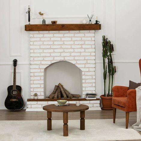 Dmora - Wohnzimmertisch Vesta, Niedriger Wohnzimmertisch, Kaffeeregal, Couchtisch für Sofa, 70x70h40 cm, Nussbaum, mit verstärkter Verpackung (1/5)