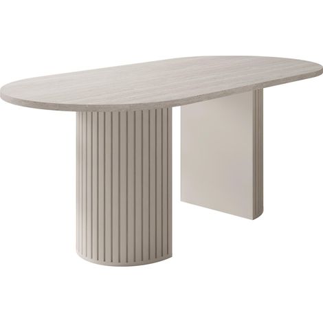 Mesa Comfivo Ulma, Travertino claro + Beige, 75x90x185cm, Aglomerado laminado, MDF, Aglomerado laminado (1/5)