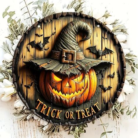 Panneau de porte en bois pour Halloween, Panneau de porte en bois pour Halloween, Panneau de porte en bois pour Halloween (1/5)