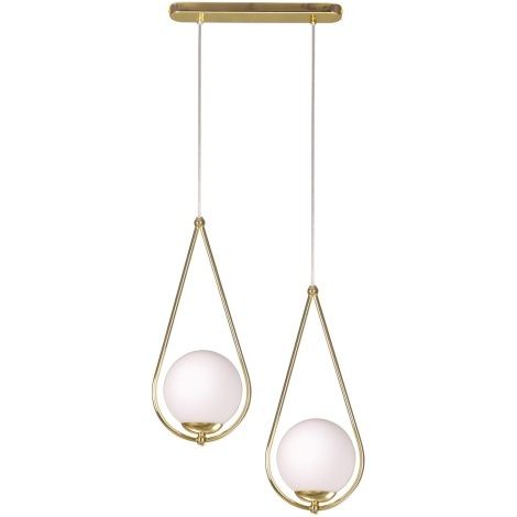 Suspension moderne laiton verre Kaja NEVE K-4776 2xE27