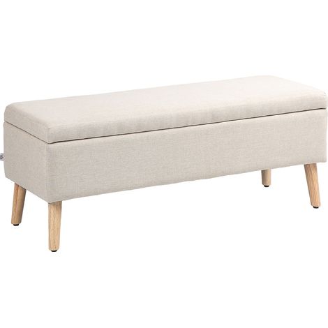 Entrée, chambre ou salon - banquette de rangement beige avec coffre, siège rembourré et design scandinave (1/5)