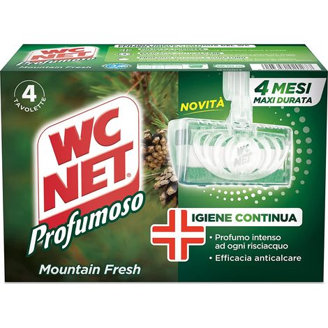 WC NET 4 PZ TAVOLETTE IGIENIZZANTI PROFUMO MONTAGNA (1/5)