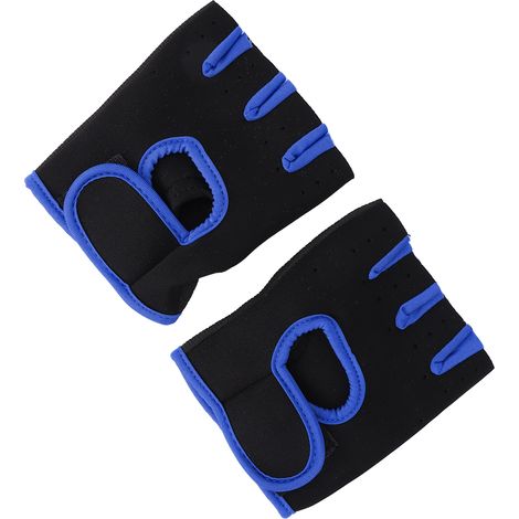 Protège-poignets de sport ajustables, gants de gym sans doigts pour le patinage et l'haltérophilie, bleu royal, taille M (1/5)