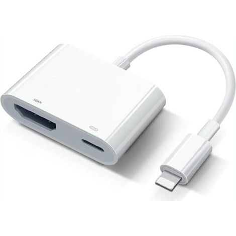 Adaptateur AV numérique Apple Lightning Adaptateur Lightning vers HDMI certifié Apple MFi Connecteur de câble HDMI Écran de synchronisation 1080P vers TV/HDTV/Moniteur/Projecteur Compatible avec iP (1/4)