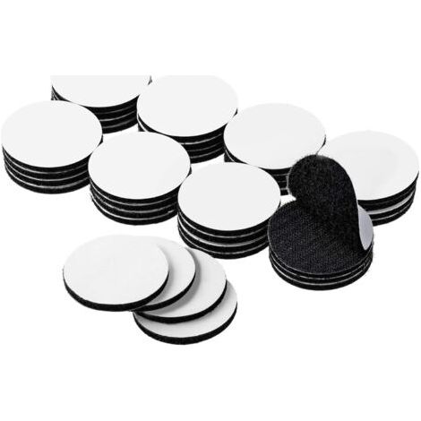 Sollbry Lot de 60 rubans adhésifs ronds auto-agrippants - Rubans adhésifs double face pour tapis lourds - Rubans de montage mural pour support de téléphone à domicile et au bureau - Rond 2,4 pouces (1/5)
