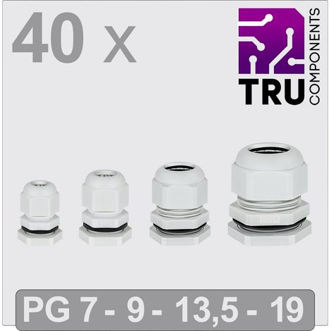 TRU COMPONENTS TC-13448356 Kabelverschraubung    Polyamid Grau 40 St.