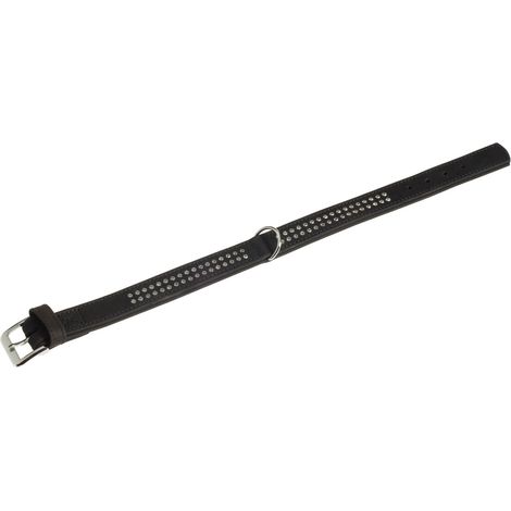K BUFFALO COLLAR DIAMANTES DOS FILAS, 30MM 55CM NEGRO AJUSTABLE 43,5-49,5CM