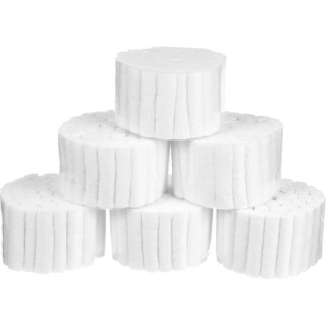 6 rouleaux d'accessoires de nettoyage pour le nettoyage à faire soi-même, coton-tige, rouleau de coton pour le nez, rouleaux de coton pour dentiste, rouleaux de coton pour la bouche-4.00X0.70X0.70CM-W