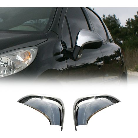 Coques de Rétroviseurs pour Peugeot 207 2006-2012 en Acier Chromé Argent