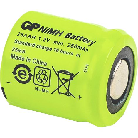 GP GPIND25AAHC1 Pile rechargeable spéciale 1/3 LR6 (AA) flat-top NiMH 1.2 V 250 mAh 1 pc(s) (1/2)