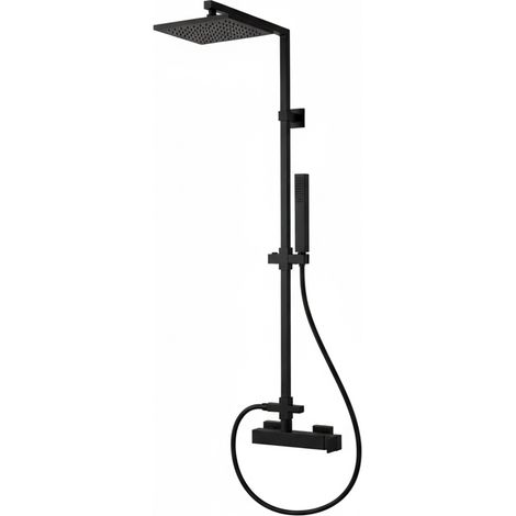 Presto Nitro Plus 52550303 Columna ducha monomando mezcladora rociador 300 mm y flexo pvc negro (1/2)