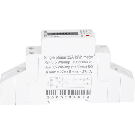Compteur d'électricité monophasé DDS1891 pour rail DIN 230 V 5 (32) A 50 Hz avec écran LCD (1/5)