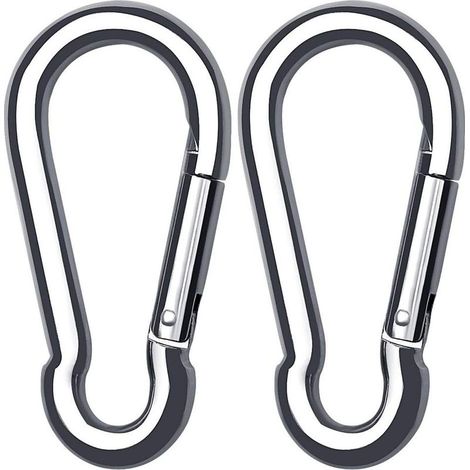 2 Pack Mousqueton en INOX pour Charges Lourdes, Mousqueton en Forme D Mousqueton à Verrouillage pour Maison Hamac Pêche Randonnée Voyages Porte-Clés (40mmx80mm)- (1/5)