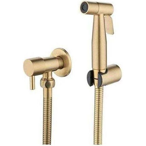 Pulvérisateur de toilettes pour bidet et de toilettes en acier inoxydable, Kit de pulvérisateur de bidet, pulvérisateur de robinetterie Pulvérisateur de WC Shattaf (or) (1/4)