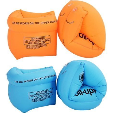 Lot de 2 paires de brassards gonflables en PVC pour enfants et adultes (3. 5. 6 et 12 ans) (1/4)
