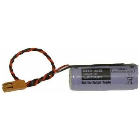 Panasonic Litio BR-AG 3V 1850 mAh + connettore VTP PLC CNC FANUC