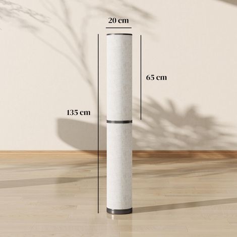 Lampadaire moderne pour salon, beige, avec température de couleur réglable, télécommande magnétique et minuterie. (1/5)
