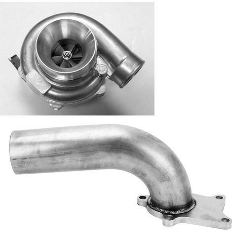 57-mm-Auspuff-/Turbinen-Kipprohr aus Edelstahl mit 5-Loch-Flansch + Dichtung, kompatibel mit T3/T4 T04E (1/5)