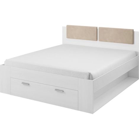 Letto contenitore piazza e mezza francese 140x200cm rovere chiaro Gany (1/5)