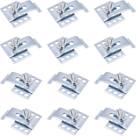 Lot de 12 supports d'évier encastrables en acier commercial avec clip robuste pour comptoir en pierre, matériel de montage d'évier (1/5)