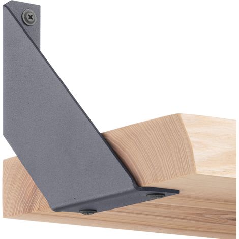 HOLZBRINK Regalträger Metall Regalhalter für Wandregal, Regalwinkel grau 150x150x30 mm, 10 Stück, HLR-V-150-7016