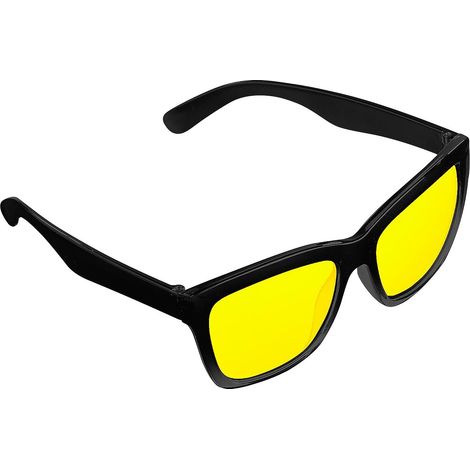 Lunettes de Conduite Nocturne - 1 Paire - Plastique Rétro - Verres Jaunes Anti-Éblouissement - Hommes et Femmes - 140x140x12 mm (1/2)