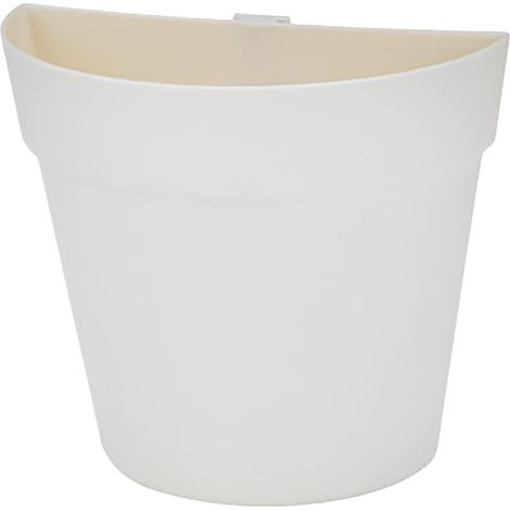 Pot Murale - Pot de Plante en Plastique - Pour Intérieur et Extérieur - Blanc - Dimensions 14,7 x 16,3 x 8 cm - 1 Pièce (1/5)