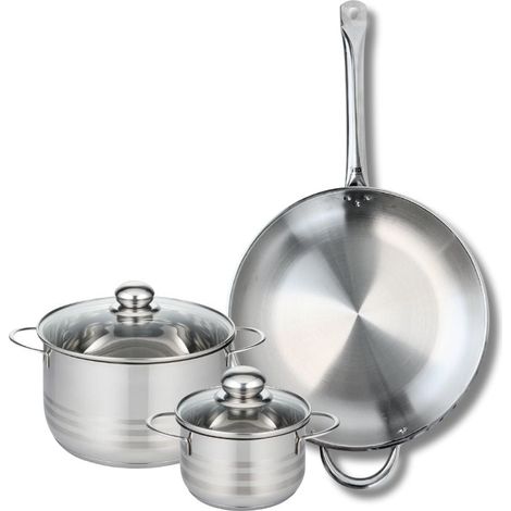 Ensemble de 1 Poêle de cuisson 32 cm et 2 faitouts 14 et 20 cm Elo Profi Brillant (1/5)