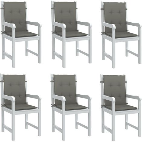 Cojines para silla respaldo bajo 6 ud tela gris oscuro melange