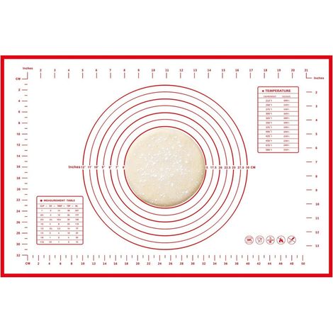 Tapis de pâtisserie en silicone antiadhésif extra épais 0,5mm – Surface mesurée pour fondant et pâte – 16'' x 24'' – Nettoyage facile (1/4)