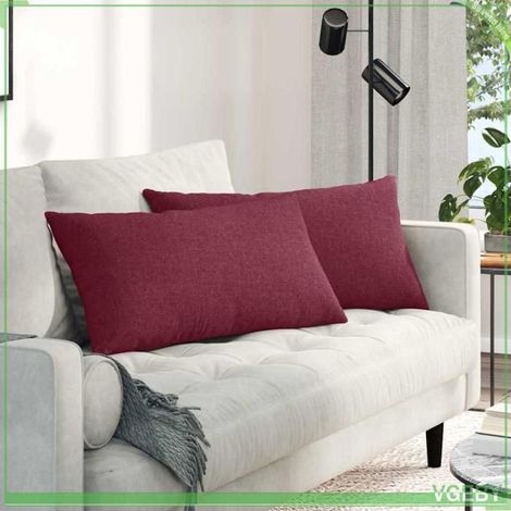 Coussins de canapé - FAFEISY - 42013699 - Bordeaux - 80 x 40 cm - Lot de 2 (1/5)