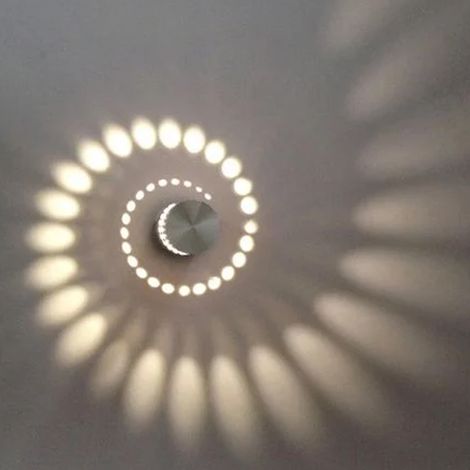 Applique Murale LED - 3 W - Aluminium - Éclairage Décoratif à Effet Spirale - Pour Chambre Enfant Couloir Hôtel Restaurant Cuisine Salle À Manger - Unité (1/5)