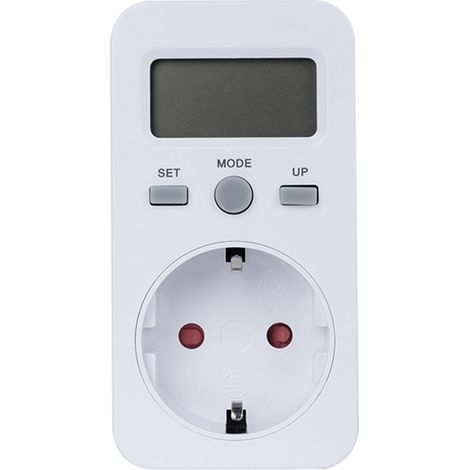 Medidor de potencia de enchufe eléctrico de 16 A y 3680 W con pantalla LCD, mide el consumo de kWh, precisión del 2 % y calcula el costo de la electricidad. (1/5)