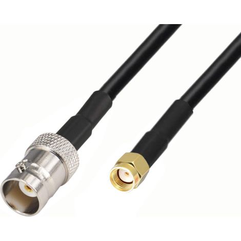Cavo antenna con connettore BNC / spina SMA-RP RG58, 2 m