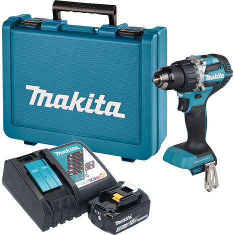 Taladro atornillador a batería Makita DDF 484 RF1E de 18 V, 54 Nm, sin escobillas + 1 batería de 3,0 Ah + cargador + maletín (1/5)