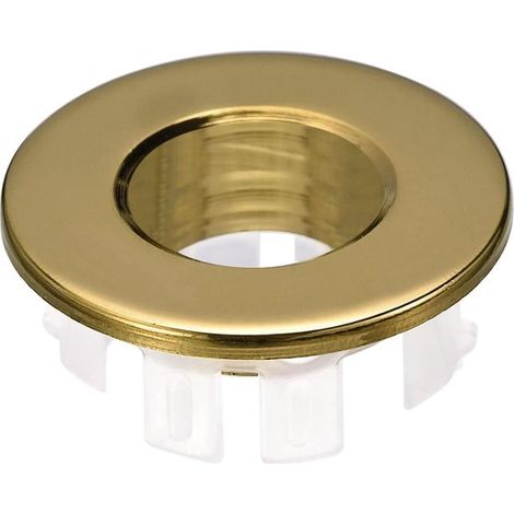 Protection anti-débordement pour lavabo - Anneau de protection pour bonde - Bonde de salle de bain - Couvercle rond - 25,3 mm - Or (1/3)
