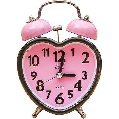 MINKUROW Versión Coreana Del Reloj Despertador De Campana En Forma De Corazón De Colores Para Niños, Estudiantes, Cabecera, Rosa (1/5)