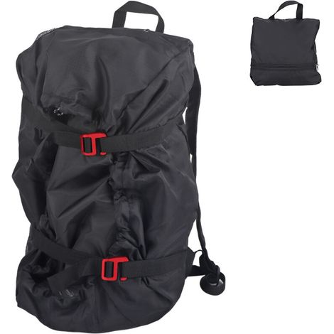 Jeffergarden Kit de corde d'escalade, sac à bandoulière pliable pour Camping en plein air randonnée (noir)