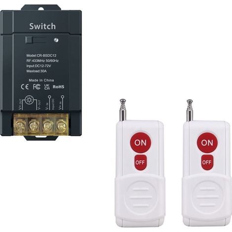 Commutateur de télécommande sans fil, AC 100 V/110 V/220 V/230 V/240 V RF pour systèmes de sécurité de pompe, rideaux de porte, barrière de porte, etc. avec une longue portée de 487 m (1/5)