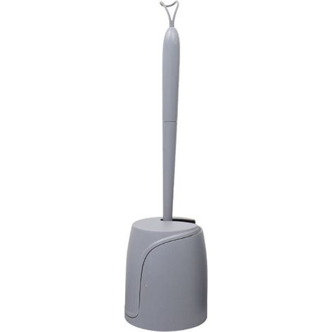 Ensemble de brosses de toilette en silicone, brosse de nettoyage des coins difficiles d'accès, poils souples, manche long, grise-AquaForge (1/5)
