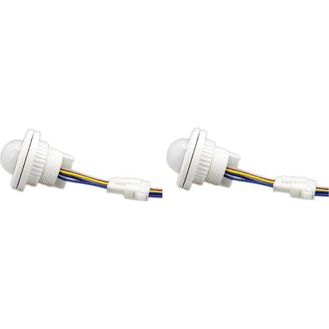 Lot de 2 mini PIR Infrared Motion capteur Detection 220V réglable Time Infrared automatique LED lampe Witch (1/5)