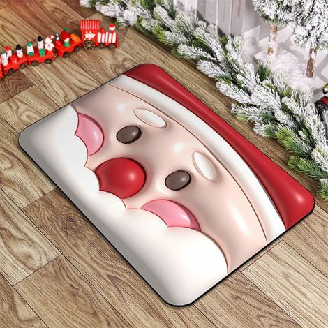 Tapis De Bain De Noël - Tapis Antidérapant Pour Salle De Bains Et Baignoire - Polyester - 40 X 60 Cm - Rouge - 1 Pièce (1/5)