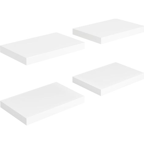 vidaXL Scaffali a Parete 4 pz Bianchi 40x23,5x3,8 cm in MDF