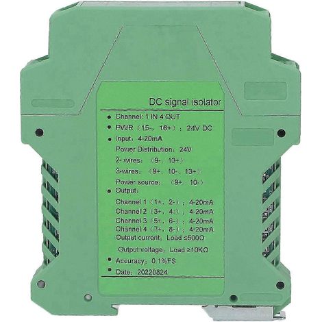 DC-Signalisolator 1 Eingang 4 Ausgänge, SPS-Transmitter-Konditionierer für 4-20mA-Leiterplatten, industrielle Präzision. (1/4)