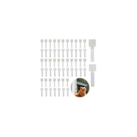 60PCS Crochets Fixations pour Filets Chats Crochets Adhésifs Filet de Sécurité Crochets Adhésifs Extérieur Extra Forts Protection Balcon Chat Sans Percer Balcon Protection Fenetre Chat 3M Blanc (1/5)