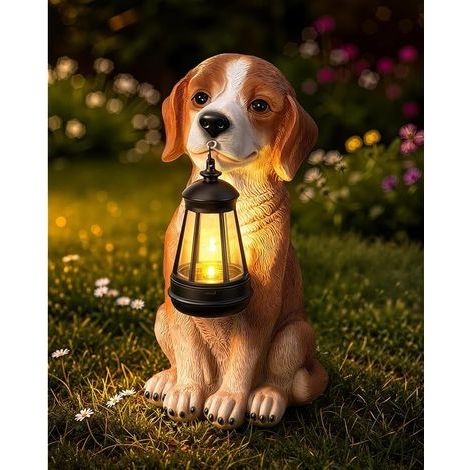 Ornements de Jardin en Forme de Chien solaires avec lumière LED, Cadeaux d’Anniversaire Uniques pour Femmes, mères et Hommes (1/5)