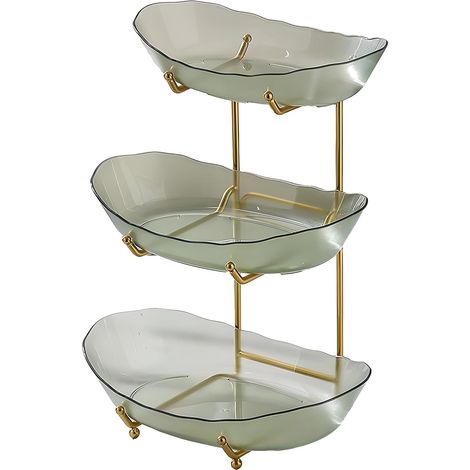 Acrylic Fruit Basket with 2 or 3 Tiers and Stand (1/5)