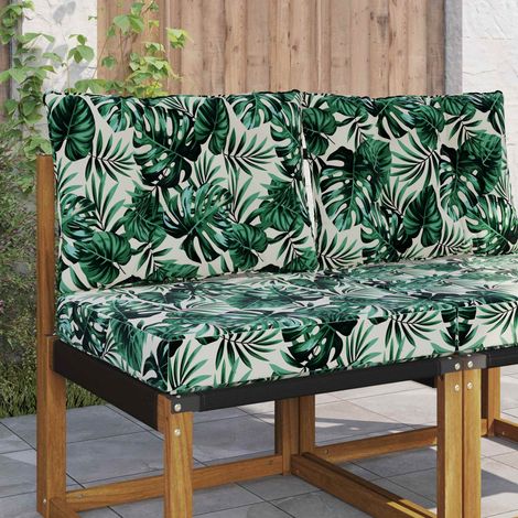vidaXL Coussin de canapé d'extérieur Polyester Motif feuille